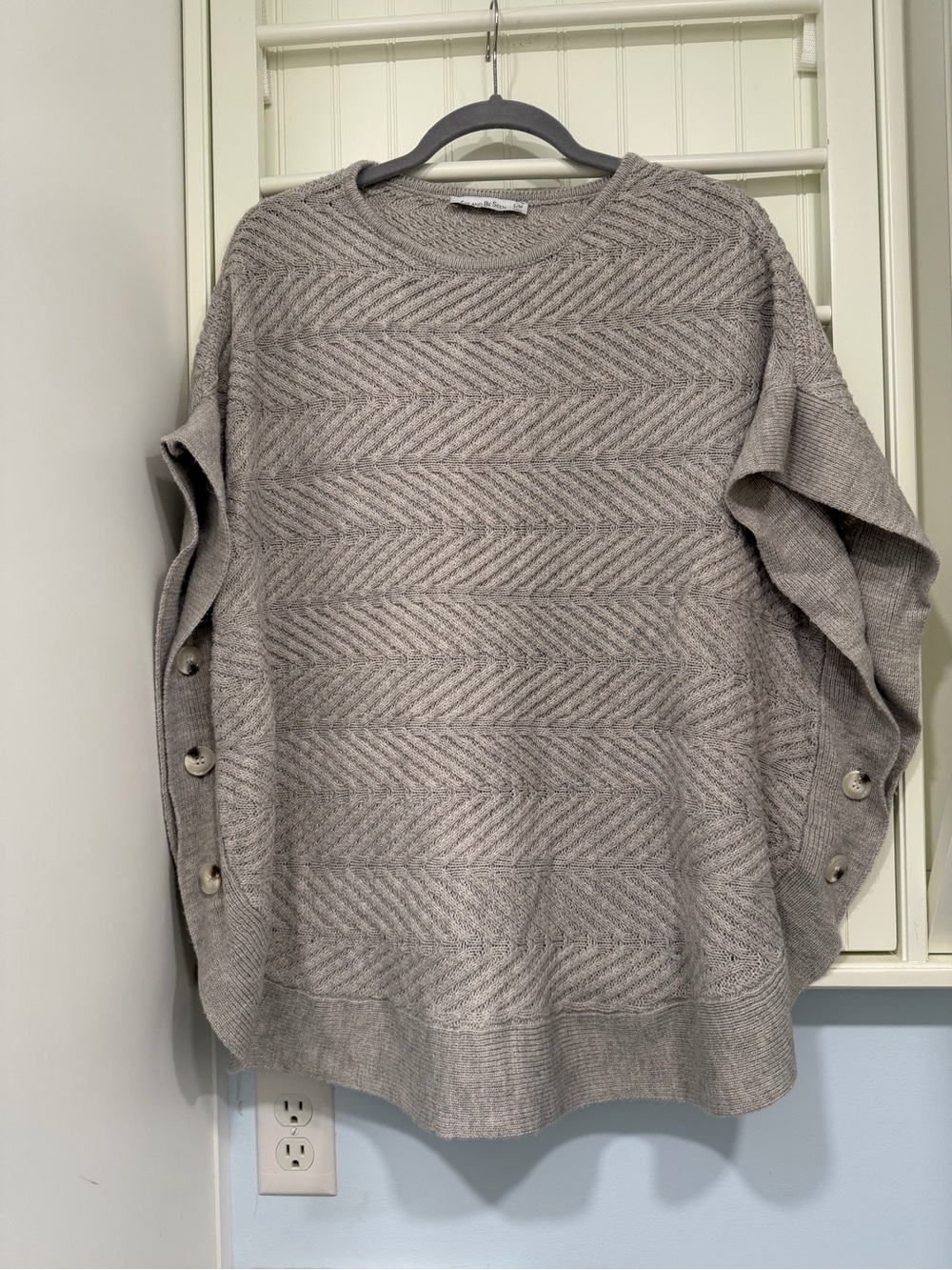 Chevron Button-Sleeve Sweater
